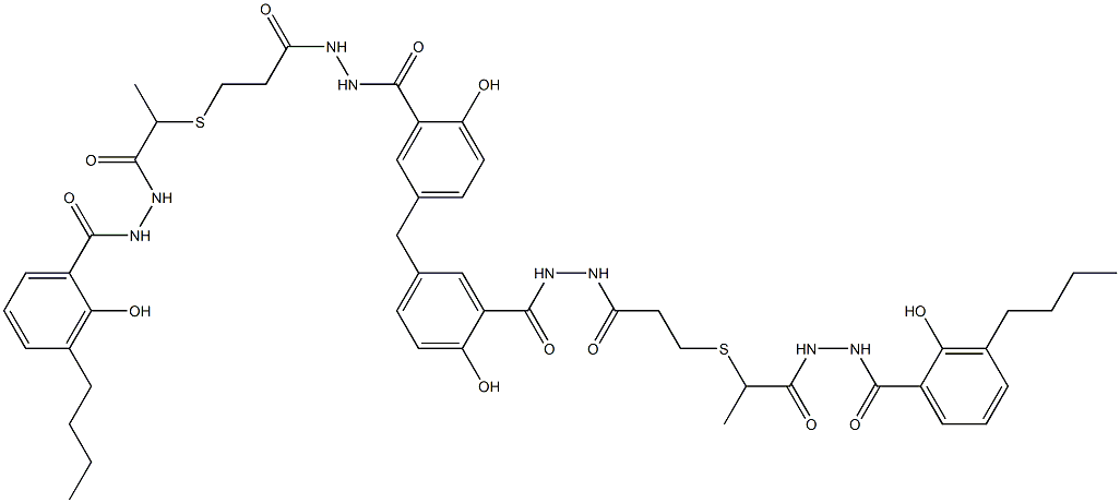 5,5'-Methylenebis[N'-[3-[[1-[[N'-(3-butylsalicyloyl)hydrazino]carbonyl]ethyl]thio]propionyl]salicylic hydrazide]