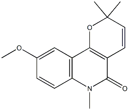 9-Methoxy-2,2,6-trimethyl-2H-pyrano[3,2-c]quinoline-5(6H)-one 结构式
