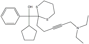 Cyclopentyl(phenyl)[2-[5-diethylamino-3-pentynyl]-1,3-dithian-2-yl]methanol 结构式