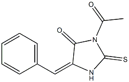 1-アセチル-2-チオキソ-4-ベンジリデンイミダゾリジン-5-オン 化学構造式