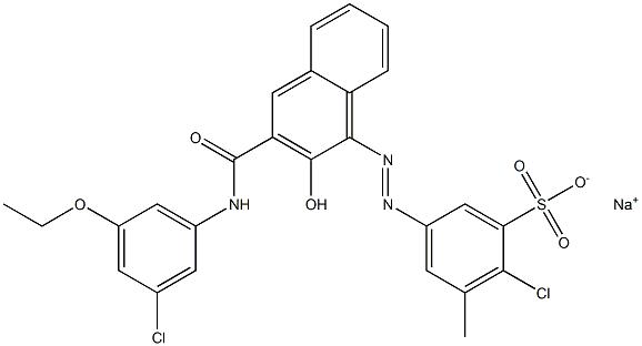 2-Chloro-3-methyl-5-[[3-[[(3-chloro-5-ethoxyphenyl)amino]carbonyl]-2-hydroxy-1-naphtyl]azo]benzenesulfonic acid sodium salt|