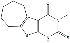 1,2,6,7,8,9-Hexahydro-2-thioxo-3-methyl-5H-cyclohepta[4,5]thieno[2,3-d]pyrimidin-4(3H)-one Structure