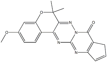 3-Methoxy-6,6-dimethyl-6H,8H-7,7a,12,13-tetraaza-5-oxa-9H-benzo[a]cyclopent[i]anthracen-8-one Struktur