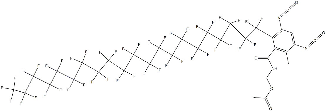 N-(Acetyloxymethyl)-2-(tritetracontafluorohenicosyl)-3,5-diisocyanato-6-methylbenzamide Structure