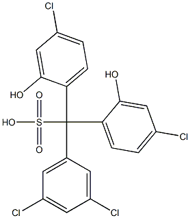 (3,5-ジクロロフェニル)ビス(4-クロロ-2-ヒドロキシフェニル)メタンスルホン酸 化学構造式