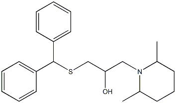 1-(Diphenylmethylthio)-3-(2,6-dimethyl-1-piperidinyl)-2-propanol Struktur