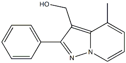 4-メチル-2-フェニルピラゾロ[1,5-a]ピリジン-3-メタノール 化学構造式