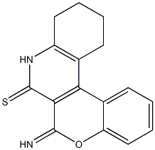 9,10,11,12-テトラヒドロ-6-イミノ-6H-[1]ベンゾピラノ[3,4-c]キノリン-7(8H)-チオン 化学構造式