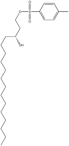 (-)-p-トルエンスルホン酸(R)-3-ヒドロキシヘプタデシル 化学構造式