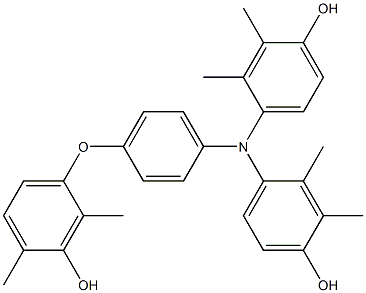 N,N-Bis(4-hydroxy-2,3-dimethylphenyl)-4-(3-hydroxy-2,4-dimethylphenoxy)benzenamine 结构式