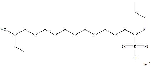 17-Hydroxynonadecane-5-sulfonic acid sodium salt Structure