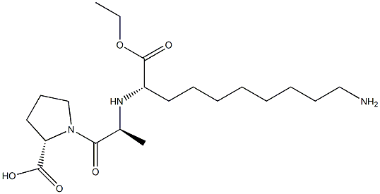 (S)-2-[[(S)-1-[[(2S)-2-Carboxypyrrolidin-1-yl]carbonyl]ethyl]amino]-10-aminodecanoic acid 1-ethyl ester Struktur