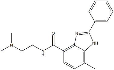 2-(Phenyl)-N-[2-(dimethylamino)ethyl]-7-methyl-1H-benzimidazole-4-carboxamide Struktur