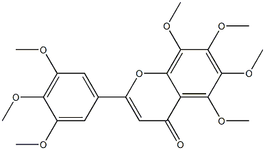 3',4',5,5',6,7,8-ヘプタメトキシフラボン 化学構造式