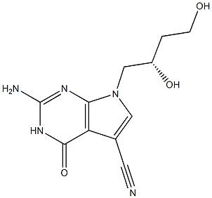 2-Amino-3,4-dihydro-7-[(S)-2,4-dihydroxybutyl]-4-oxo-7H-pyrrolo[2,3-d]pyrimidine-5-carbonitrile Structure