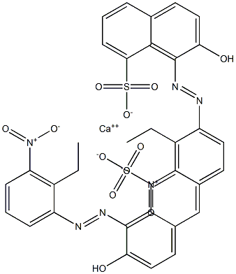 ビス[1-[(2-エチル-3-ニトロフェニル)アゾ]-2-ヒドロキシ-8-ナフタレンスルホン酸]カルシウム 化学構造式