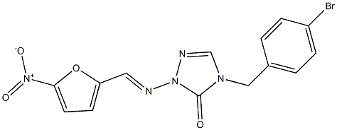 1-(5-Nitro-2-furylmethylene)amino-4-(p-bromobenzyl)-1H-1,2,4-triazol-5(4H)-one 结构式