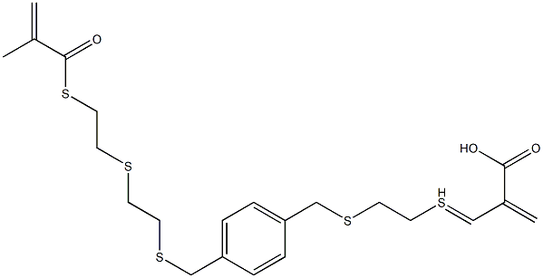 Thiomethacrylic acid S-[2-[4-[2-[2-(methacryloylthio)ethylthio]ethylthiomethyl]benzylthio]ethyl] ester Struktur