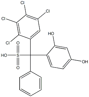 (2,3,4,5-Tetrachlorophenyl)(2,4-dihydroxyphenyl)phenylmethanesulfonic acid,,结构式