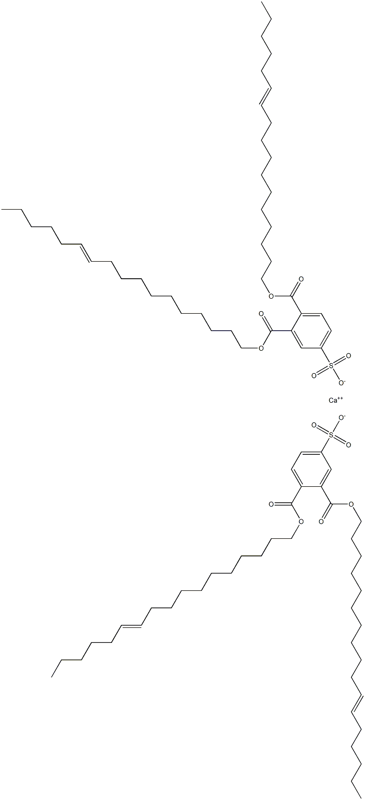 Bis[3,4-di(11-heptadecenyloxycarbonyl)benzenesulfonic acid]calcium salt Structure