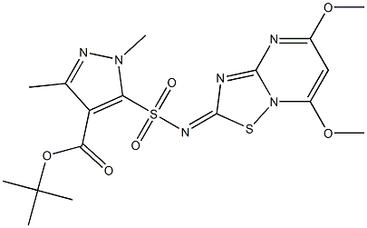 1,3-Dimethyl-5-[(5,7-dimethoxy-2H-[1,2,4]thiadiazolo[2,3-a]pyrimidin-2-ylidene)sulfamoyl]-1H-pyrazole-4-carboxylic acid tert-butyl ester