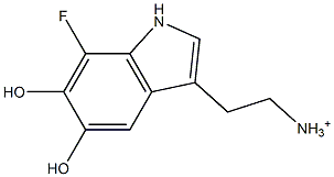 2-(7-Fluoro-5,6-dihydroxy-1H-indol-3-yl)ethanaminium 结构式