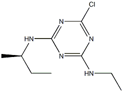 N-エチル-N'-[(R)-1-メチルプロピル]-6-クロロ-1,3,5-トリアジン-2,4-ジアミン 化学構造式