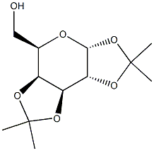 1,2:3,4-Di-O-isopropyliden-alpha-D-galactopyranose 化学構造式