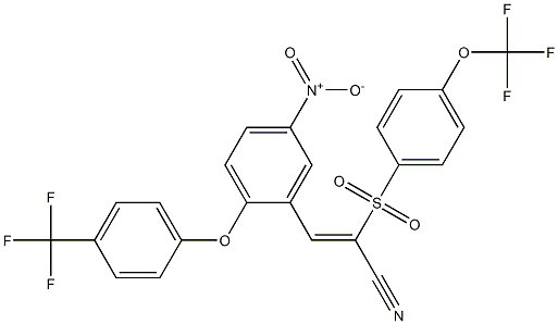 3-(5-Nitro-2-(4-(trifluoromethyl)phenoxy)phenyl)-2-((4-(trifluoromethoxy)phenyl)sulfonyl)prop-2-enenitrile Structure