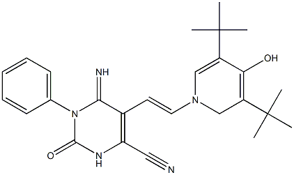 5-(1-Aza-2-(3,5-bis(tert-butyl)-4-hydroxyphenyl)vinyl)-4-imino-2-oxo-3-phenyl-1H-1,3-diazine-6-carbonitrile