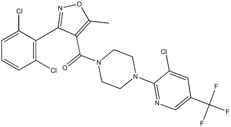 3-(2,6-Dichlorophenyl)-5-methylisoxazol-4-yl 4-(3-chloro-5-(trifluoromethyl)(2-pyridyl))piperazinyl ketone Structure