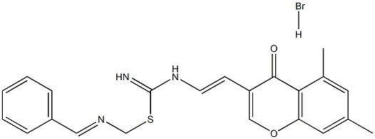 3-(2-Aza-2-((imino(3-phenylprop-2-enylthio)methyl)amino)vinyl)-5,7-dimethyl-4H-chromen-4-one, hydrobromide