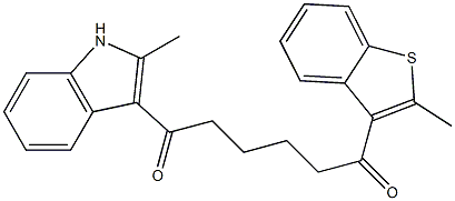 1-(2-METHYL-BENZO[B]THIOPHEN-3-YL)-6-(2-METHYL-1H-INDOL-3-YL)-HEXANE-1,6-DIONE Struktur