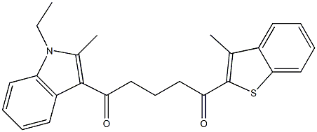 1-(1-ETHYL-2-METHYL-1H-INDOL-3-YL)-5-(3-METHYL-BENZO[B]THIOPHEN-2-YL)-PENTANE-1,5-DIONE Struktur
