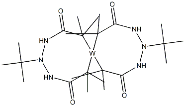 Bis(tert-butylimino)bis(tert-butylamido)tungsten Structure