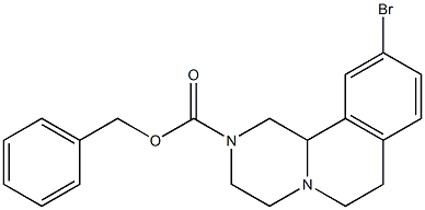 benzyl 10-bromo-3,4,6,7-tetrahydro-1H-pyrazino[2,1-a]isoquinoline-2(11bH)-carboxylate 化学構造式