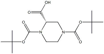 (S)-1,4-Diboc-Piperazine-2-Carboxylic acid Struktur