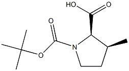 (2R,3S)-1-Boc-3-methylpyrrolidine-2-carboxylic acid,449758-72-9,结构式