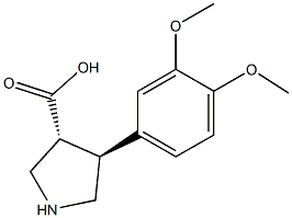 (3R,4S)-4-(3,4-diMethoxyphenyl)pyrrolidine-3-carboxylic acid Structure