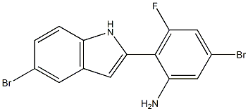 5-bromo-2-(5-bromo-1H-indol-2-yl)-3-fluoroaniline 结构式