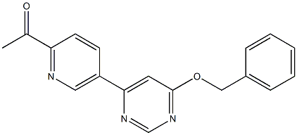 1-(5-(6-(benzyloxy)pyrimidin-4-yl)pyridin-2-yl)ethanone Struktur