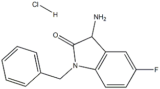 3-amino-1-benzyl-5-fluoro-1,3-dihydro-2H-indol-2-one hydrochloride Structure