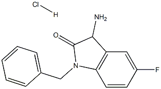 3-amino-1-benzyl-5-fluoro-1,3-dihydro-2H-indol-2-one hydrochloride Struktur