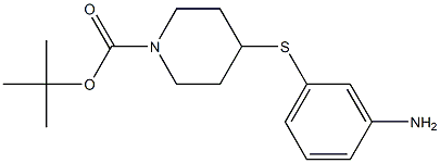 4-(3-Amino-phenylsulfanyl)-piperidine-1-carboxylic acid tert-butyl ester,,结构式