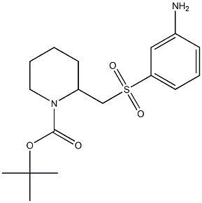 2-(3-Amino-benzenesulfonylmethyl)-piperidine-1-carboxylic acid tert-butyl ester,,结构式