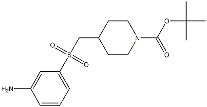 4-(3-Amino-benzenesulfonylmethyl)-piperidine-1-carboxylic acid tert-butyl ester,,结构式