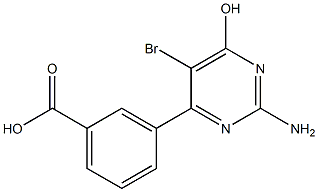 3-(2-Amino-5-bromo-6-hydroxy-pyrimidin-4-yl)-benzoic acid 化学構造式