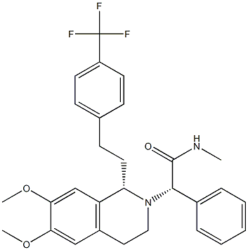 (S)-2-((S)-1-(4-(trifluoromethyl)phenethyl)-6,7-dimethoxy-3,4-dihydroisoquinolin-2(1H)-yl)-N-methyl-2-phenylacetamide