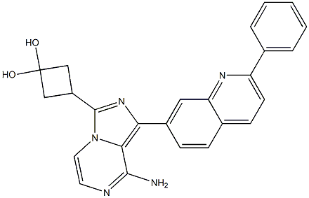 3-(8-amino-1-(2-phenylquinolin-7-yl)imidazo[1,5-a]pyrazin-3-yl)cyclobutane-1,1-diol,,结构式