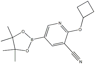 2-cyclobutoxy-5-(4,4,5,5-tetramethyl-1,3,2-dioxaborolan-2-yl)pyridine-3-carbonitrile Structure